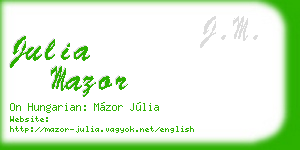julia mazor business card