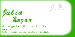 julia mazor business card